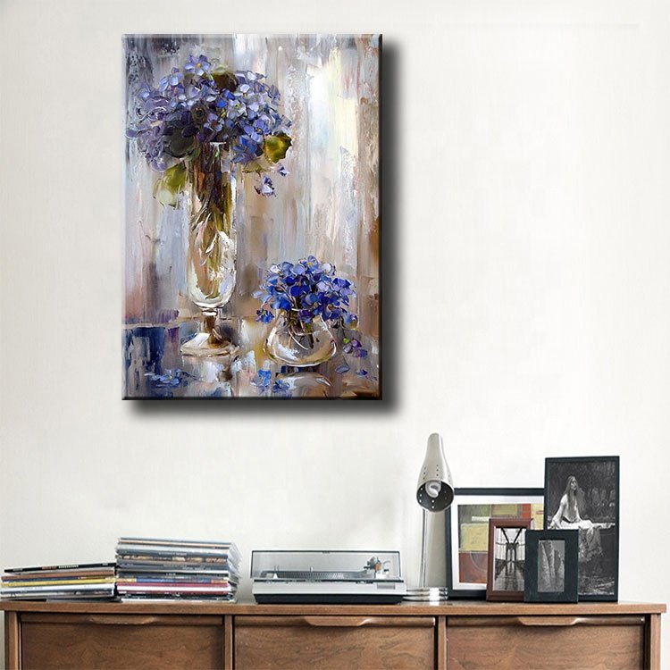 Ever Moment Pictures of Rhinestones Handmade Full Square Drill Blue Flower Glass Vase 5D DIY Hobby Art 3F1277