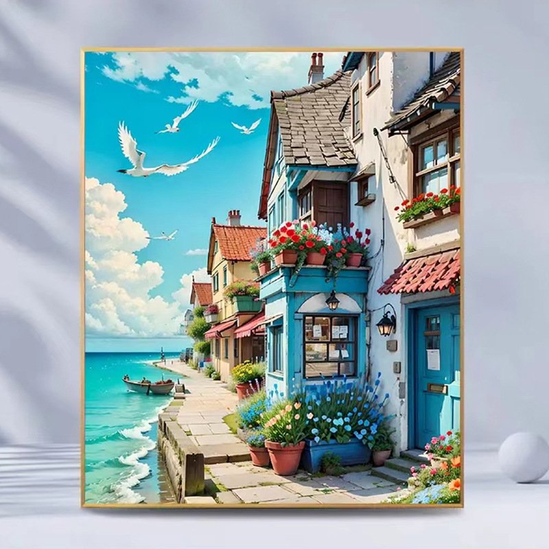 Factory Wholesale Christmas Gift Painting By Numbers Kit Canvas Artwork Diy Diamond Painting Christmas
