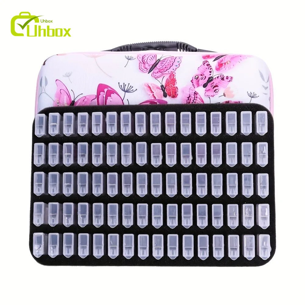 Modern 60 Slots DIY Diamond Painting Storage Case Square Plastic Organizer Boxes for Craft Jewelry Beads Kits with Accessories