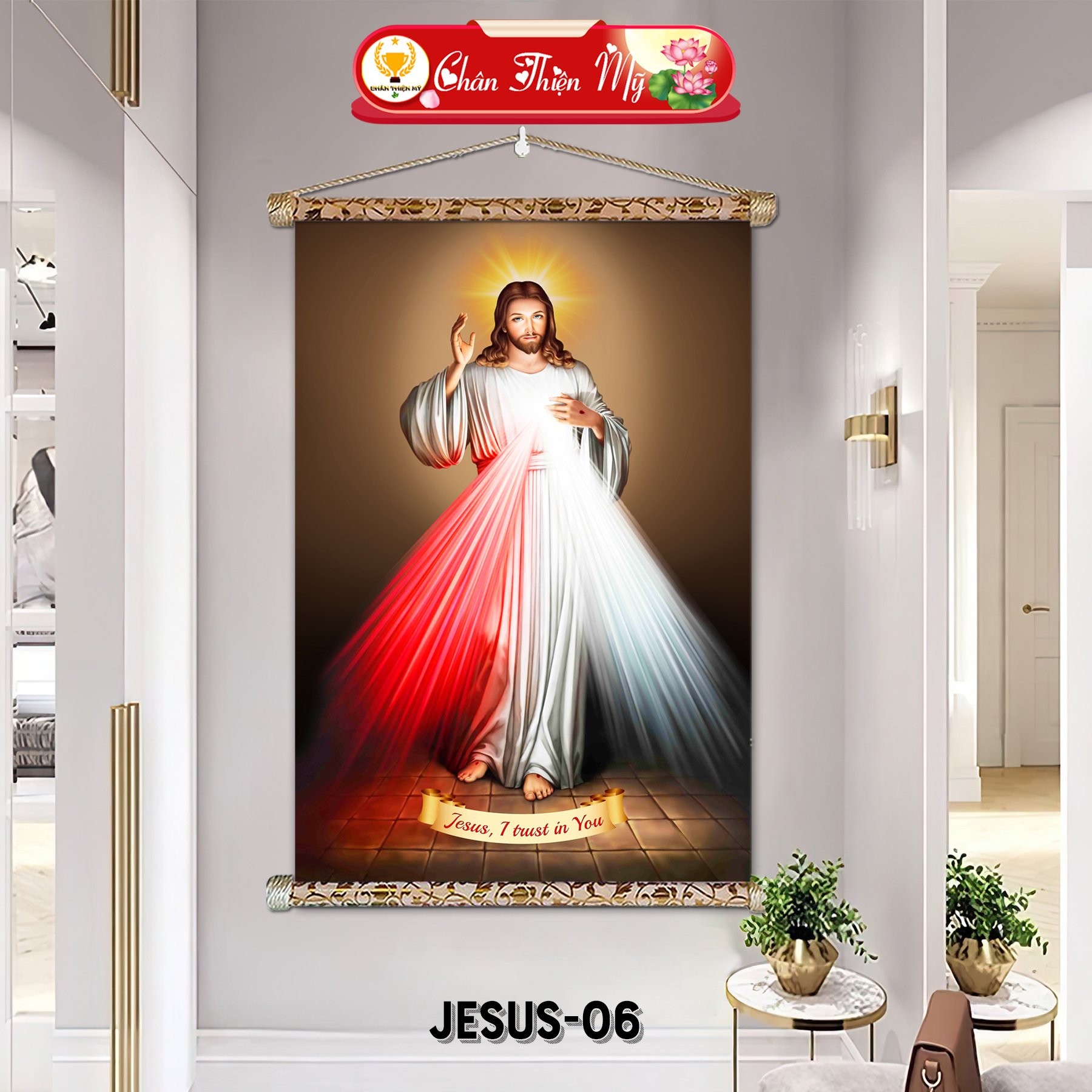 Christian God Wall Art Printed On Canvas Framed Jesus Christ The Good Shepherd