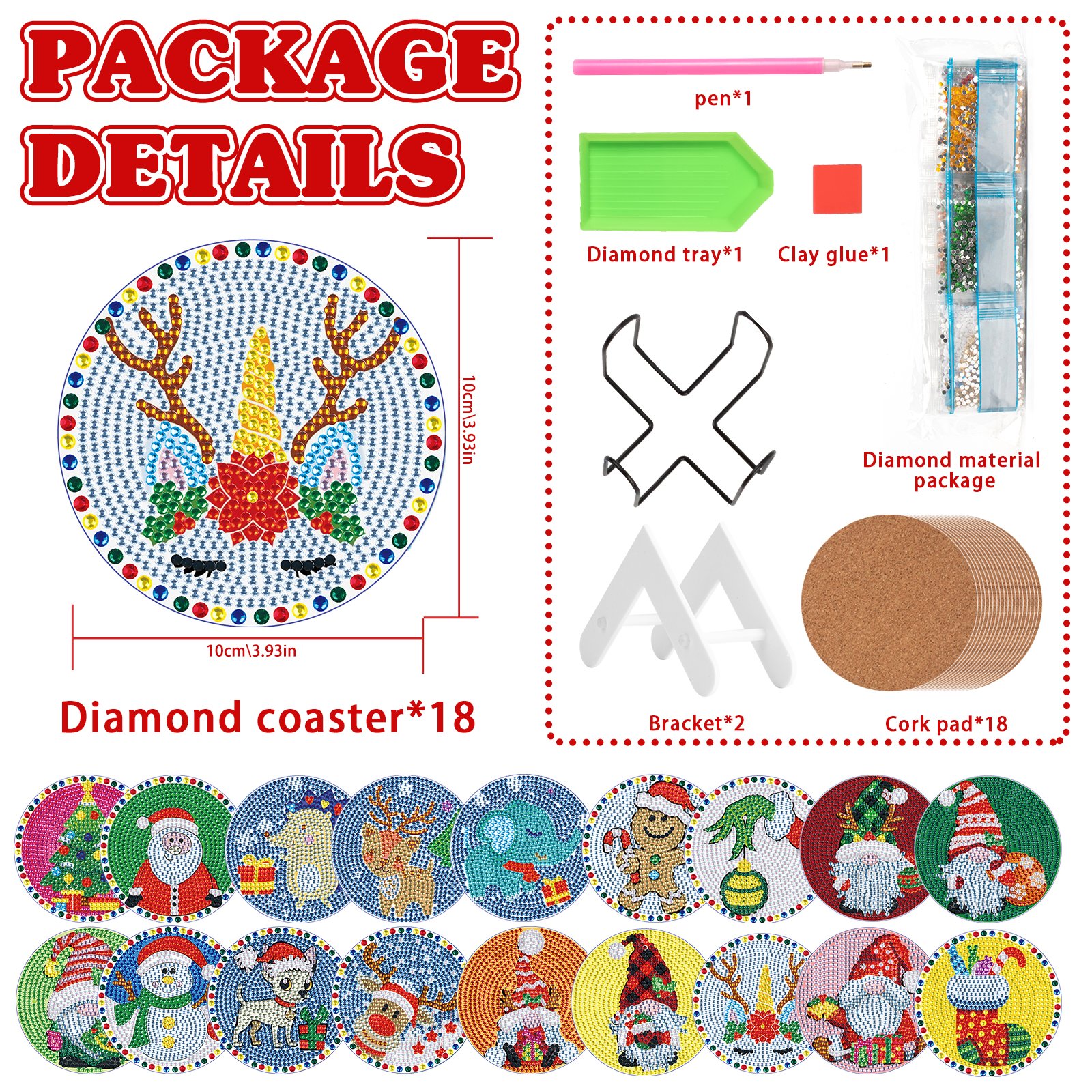 Diamond Painting Coaster Art Diy Diamond Living Room Home Landscape Design Coaster Christmas Series