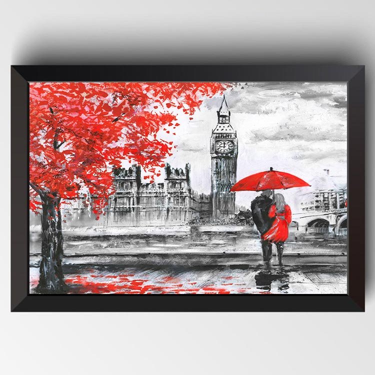 Street Couple Tower Tree Flower Custom Full Drill Rhinestones DIY Canvas Shiny Diamond Beads Paintings S2F2408