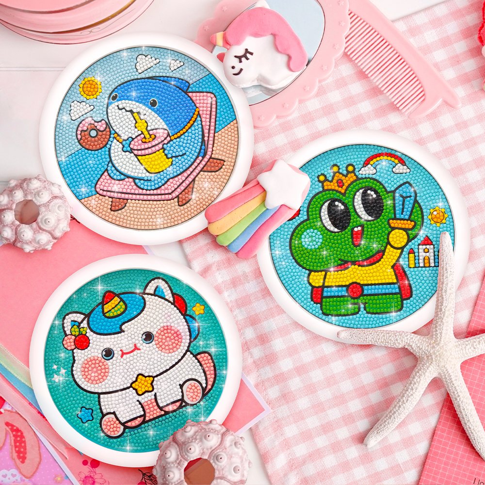 Wholesale Kids 5D Diamond Painting Cute DIY Cartoons Diamond Painting With White Frame