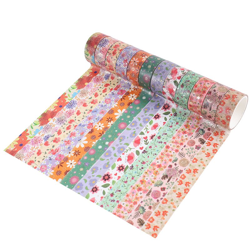 12 Rolls Washi Tape Set,Decorative Masking Tape,Flower Adhesive Tape for Bullet Journal,DIY Crafts Gift,Party Decorations