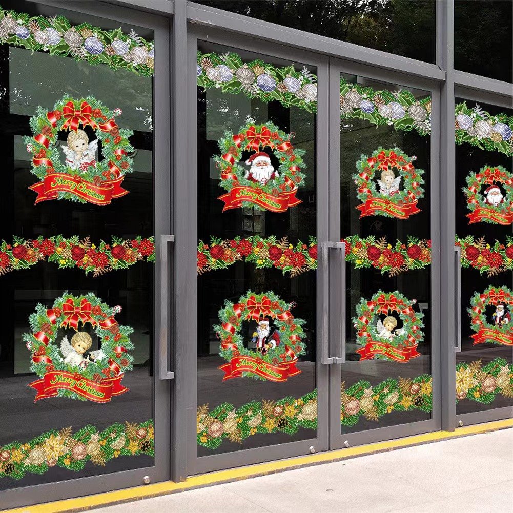 R-BT048-058 New Arrival Home Decor Window Stickers DIY Christmas Diamond Painting Wall Stickers