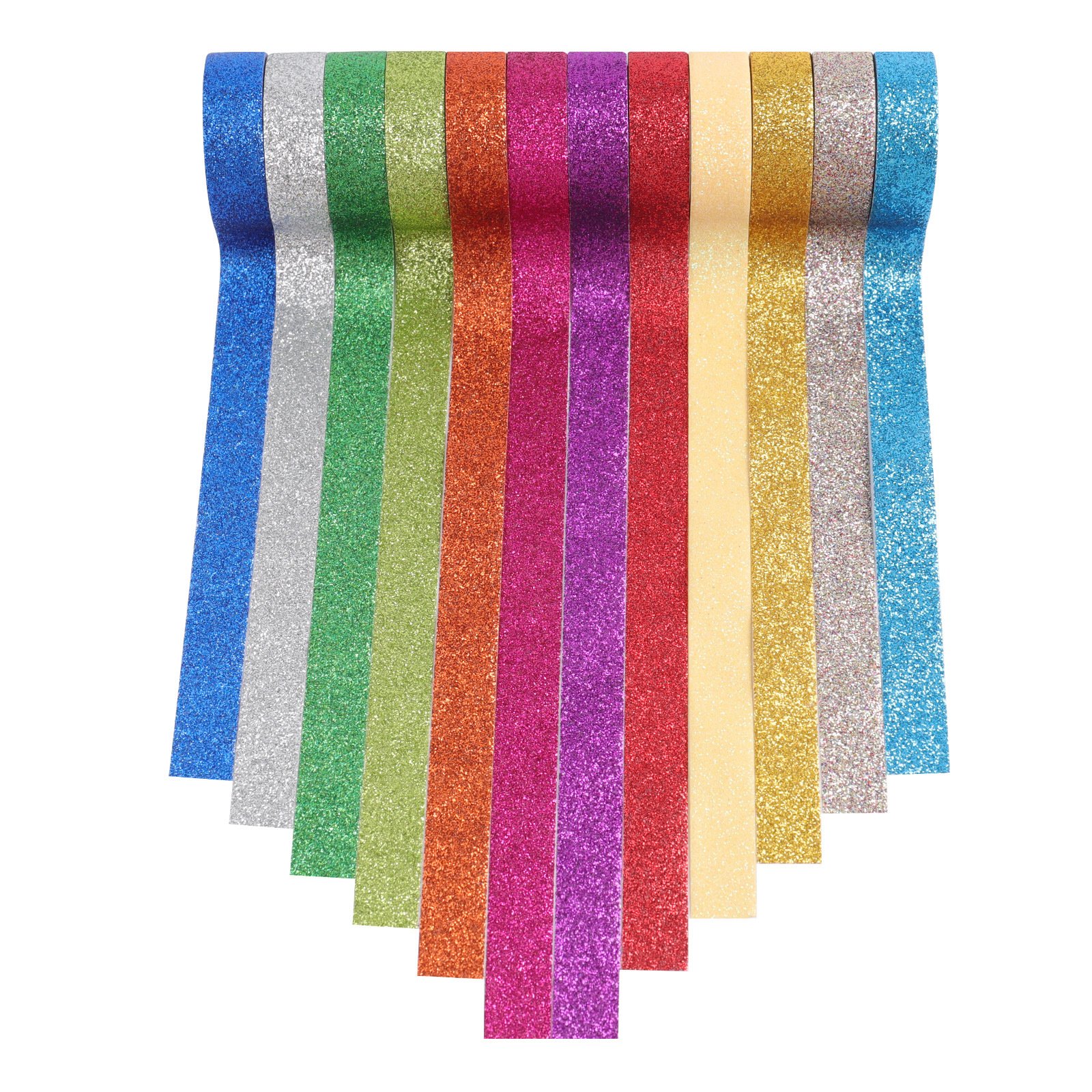 12 Rolls Colorful Glitter Washi Masking Tape Set,Decorative Craft Tape Collection for DIY Crafts and Gift Wrapping