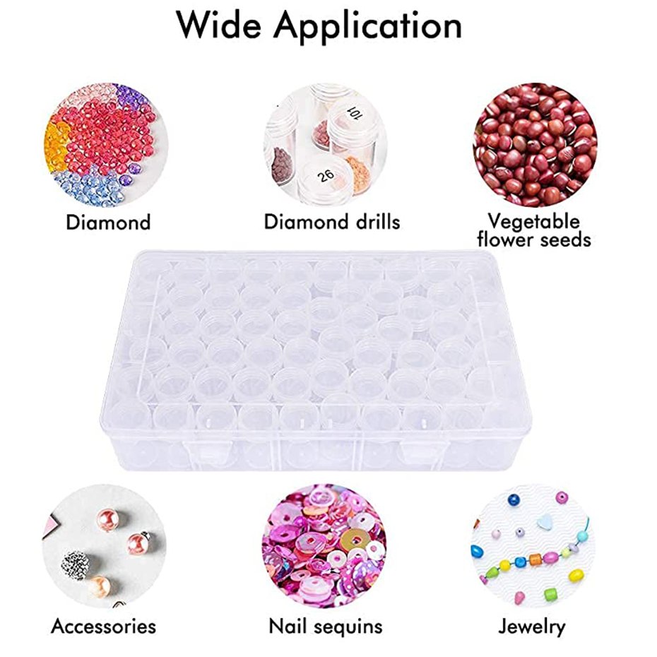 60 Slots Nail Art Decorations Storage Box Diamond Painting Box Nail Art Rhinestone Crystal Jewelry Beads Storage Boxes