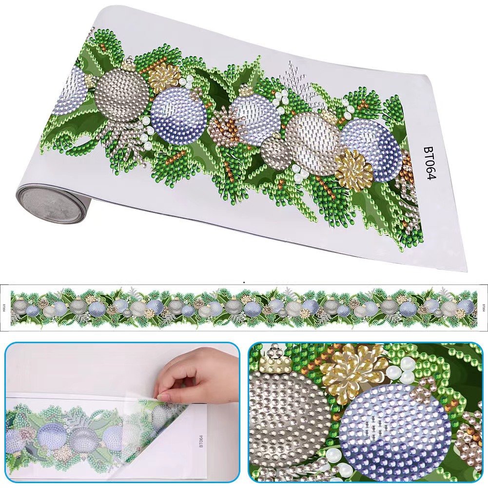 R-BT064-068 Handmade DIY Diamond Painting Window Stickers Diamond Embroidery Christmas Decor Wall Sticker