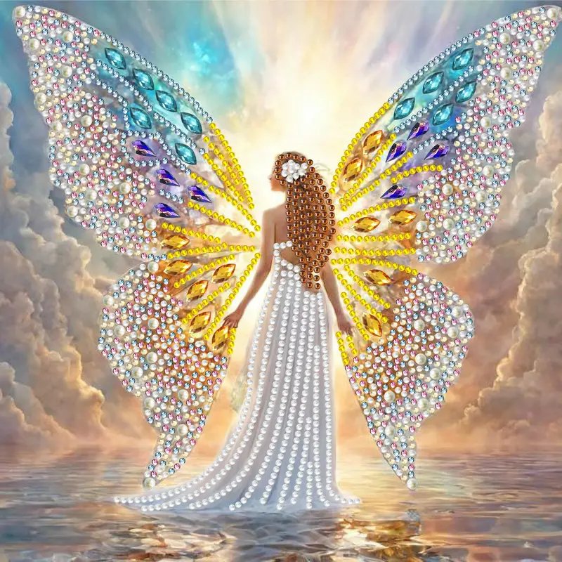 5D DIY Full Diamond Coverage Wall Decoration Sparkling Rhinestone Embroidery Fairy Masterpiece Painting Kit Valentines Day Eid