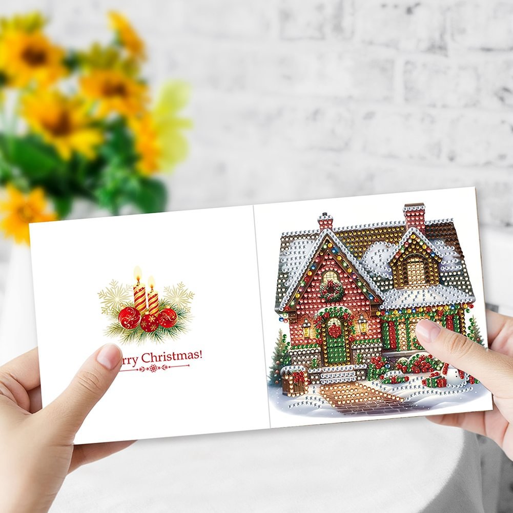 12Pcs Christmas Snowman Diamond Painting Greeting Card Unique Diy Craft Set For Holiday Parties