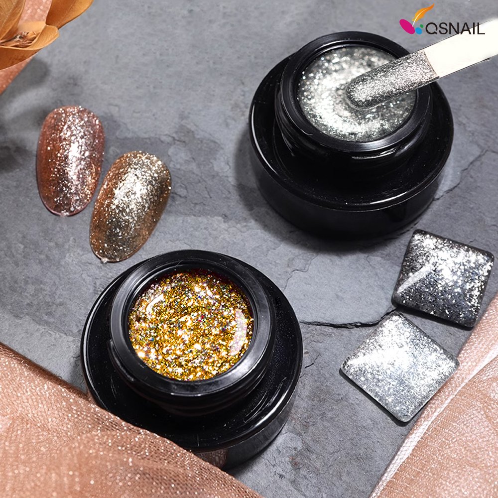 12 Colors nail gel art shiny platinum diamond flash painting gel polish OEM Private label platinum uv gel polish