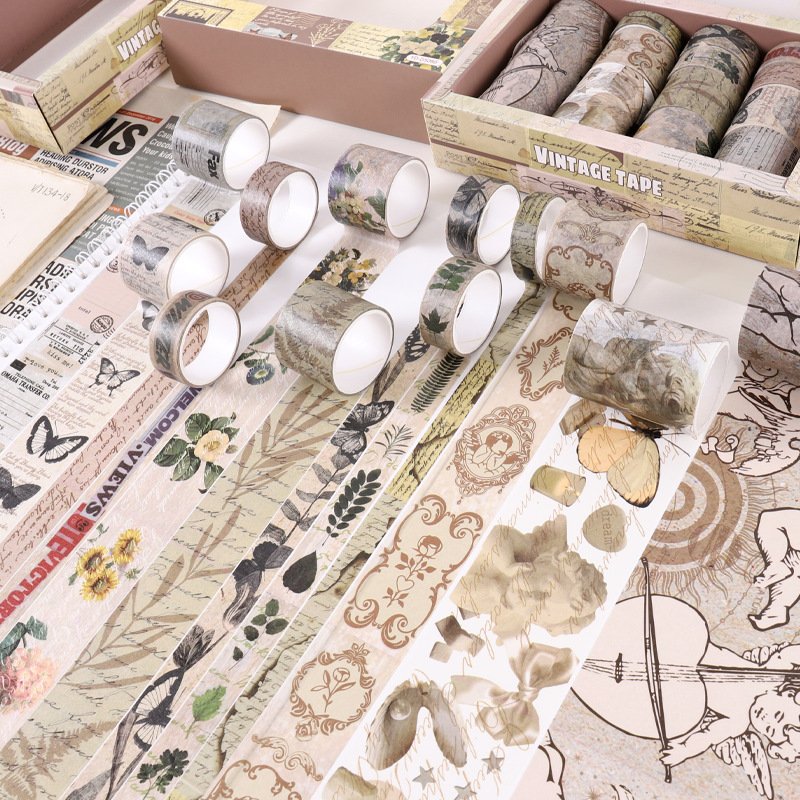 12 Rolls Vintage Butterfly Animal Decorative Washi Tape Set for Scrapbooking,Diy Diamond Painting