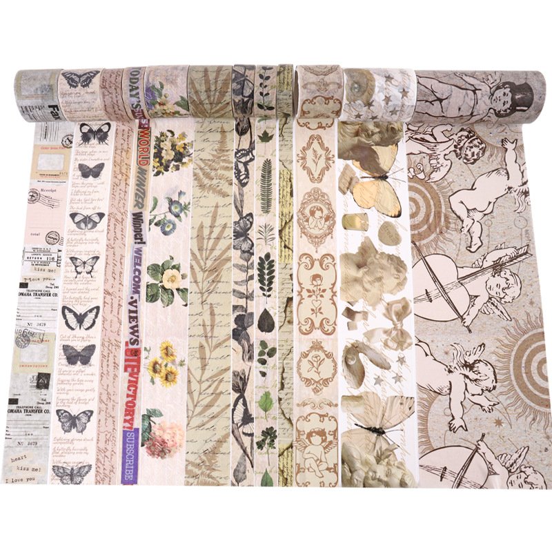 12 Rolls Vintage Butterfly Animal Decorative Washi Tape Set for Scrapbooking,Diy Diamond Painting