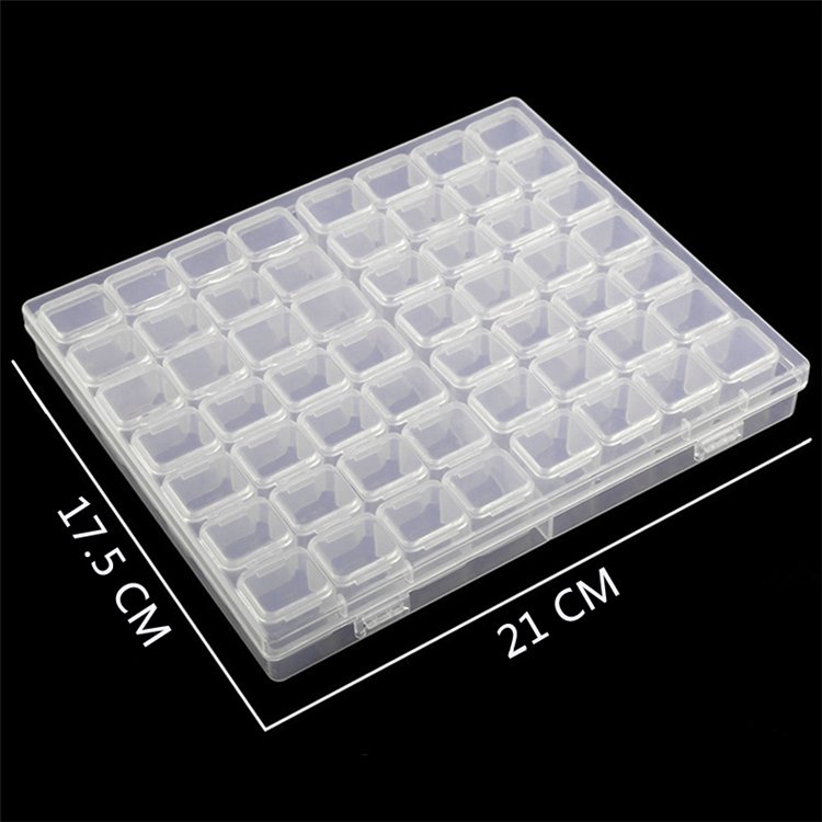 Diamond Painting Tool Box 56 Grid Square Plastic Box Independent Small Square Boxes Jewelry Diamond Storage