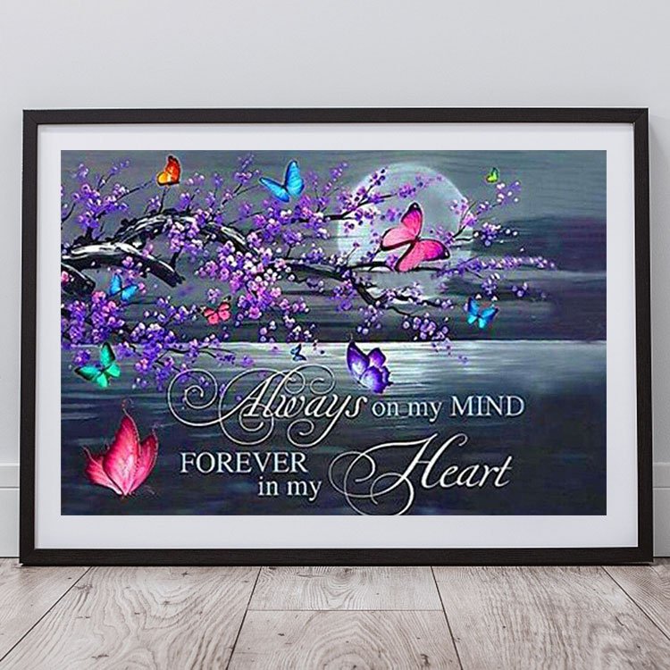 Butterfly Tree Diamond Painting Landscape "Forever In My Heart" Sweet Gift For Husband And Wife Home Decor 5L1657