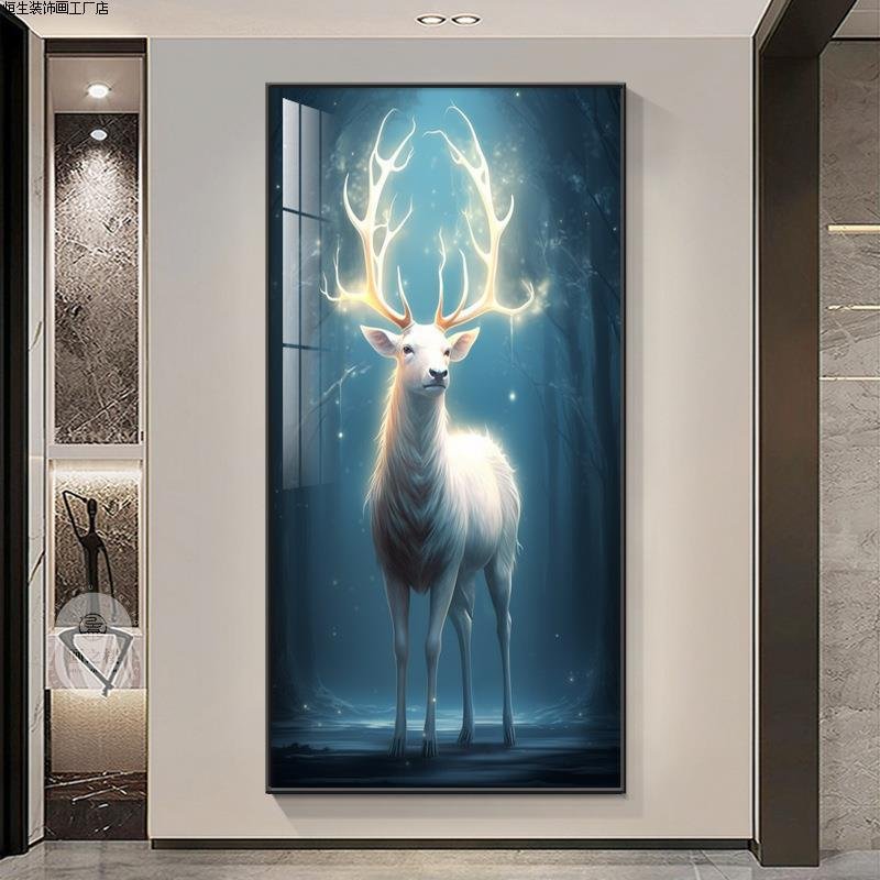 living room decor animal Crystal porcelain painting with diamond 5D led luxury decorations horse modern crystal wall art