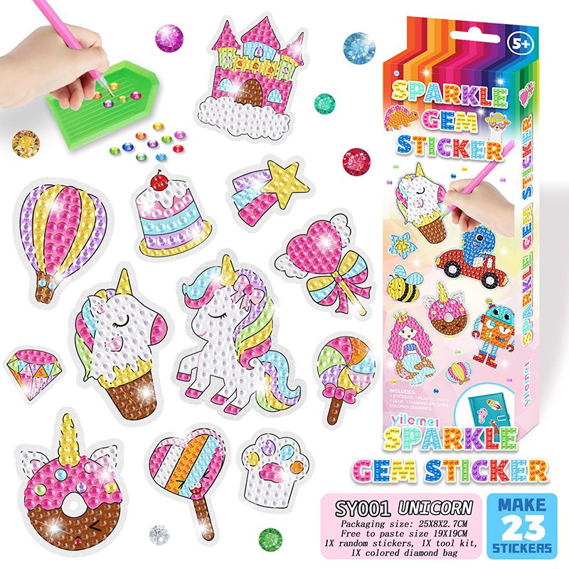 High-quality Painting Stickers Small And Large Round Diamond Glitter Stickers In Size Cartoon Diamond Painting Stickers