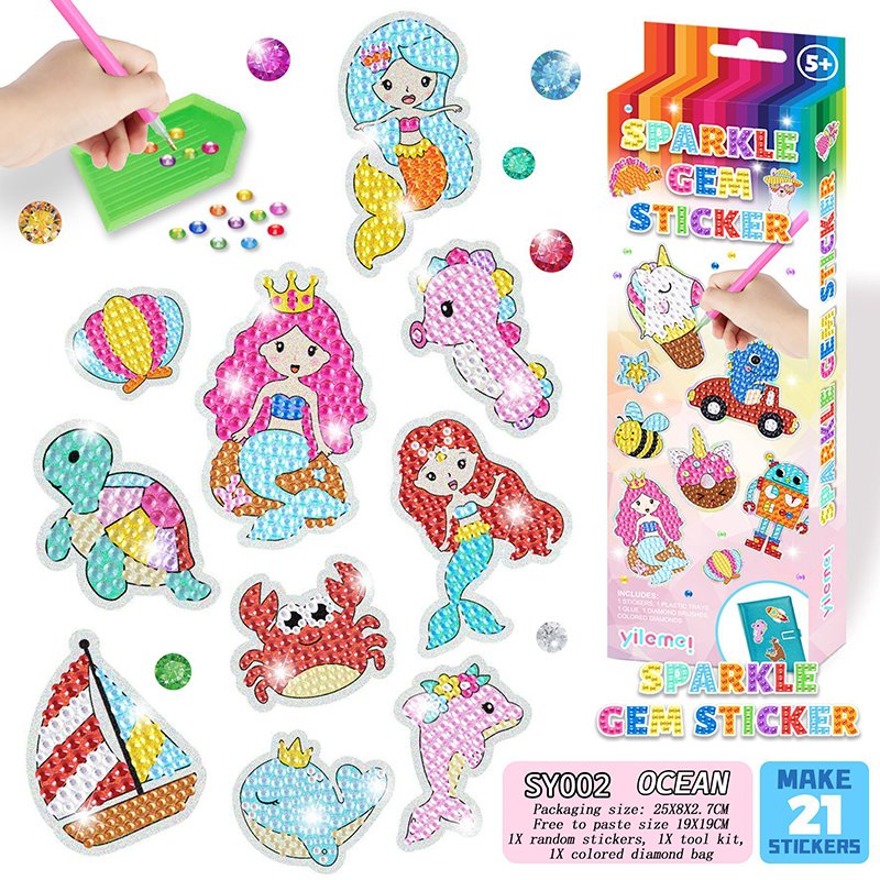 High-quality Painting Stickers Small And Large Round Diamond Glitter Stickers In Size Cartoon Diamond Painting Stickers