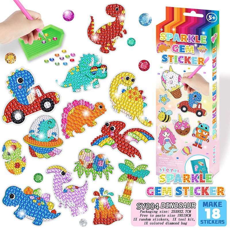 High-quality Painting Stickers Small And Large Round Diamond Glitter Stickers In Size Cartoon Diamond Painting Stickers