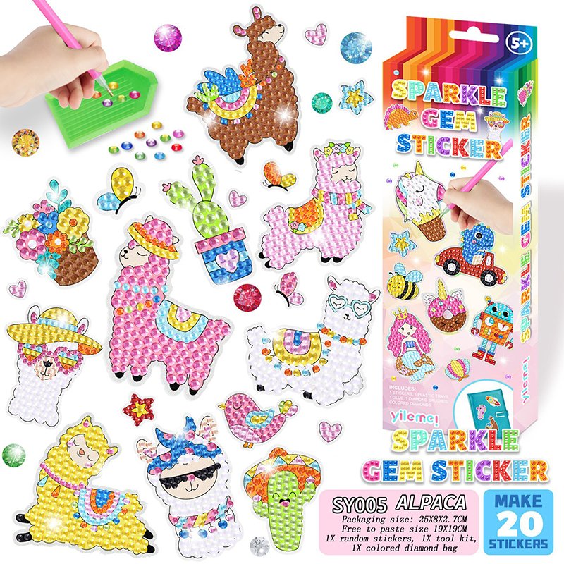High-quality Painting Stickers Small And Large Round Diamond Glitter Stickers In Size Cartoon Diamond Painting Stickers