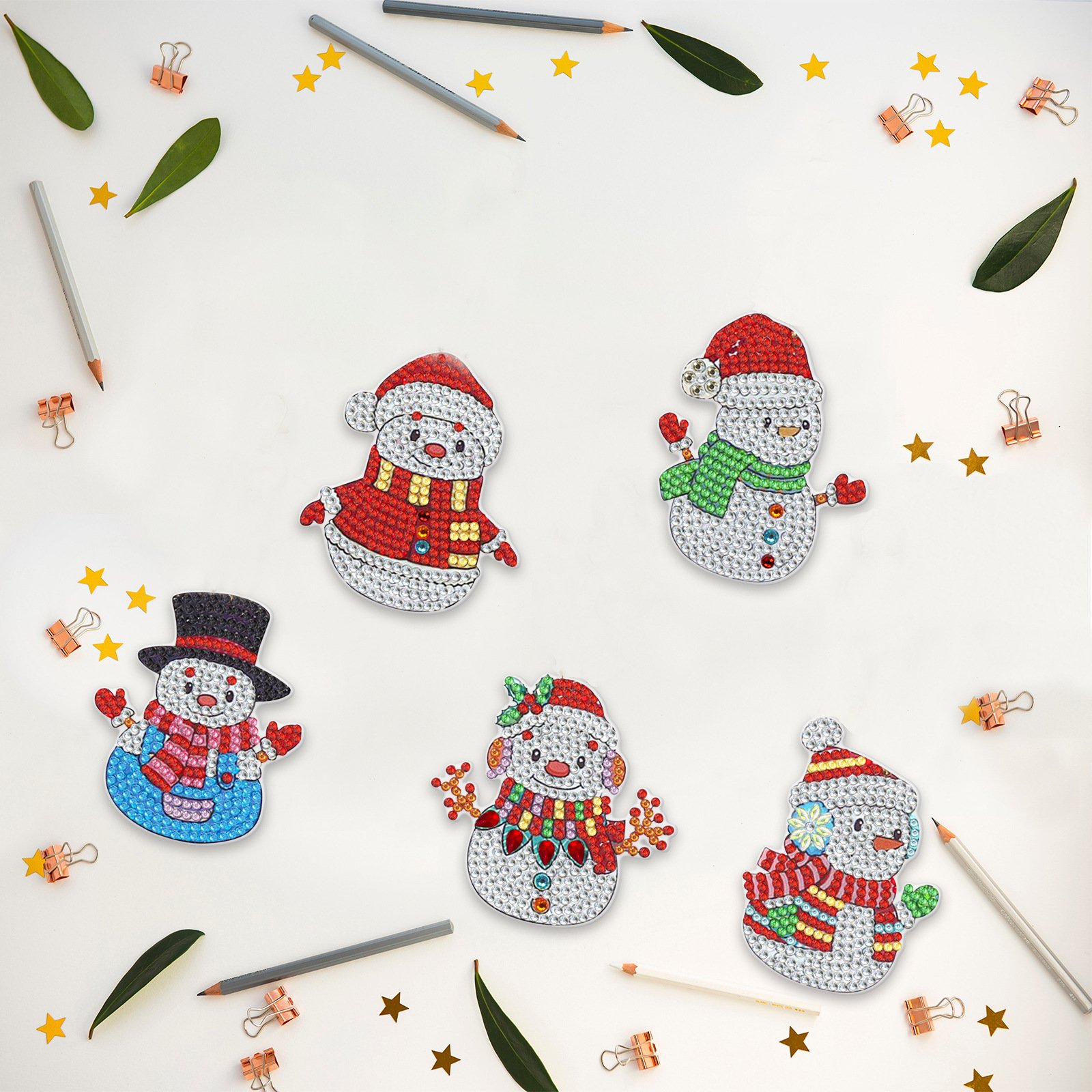 DIY Diamond Painting Fridge Magnet Christmas Refrigerator Magnets Sticker Home Kitchen Decoration Snowman Magnetic Sticker