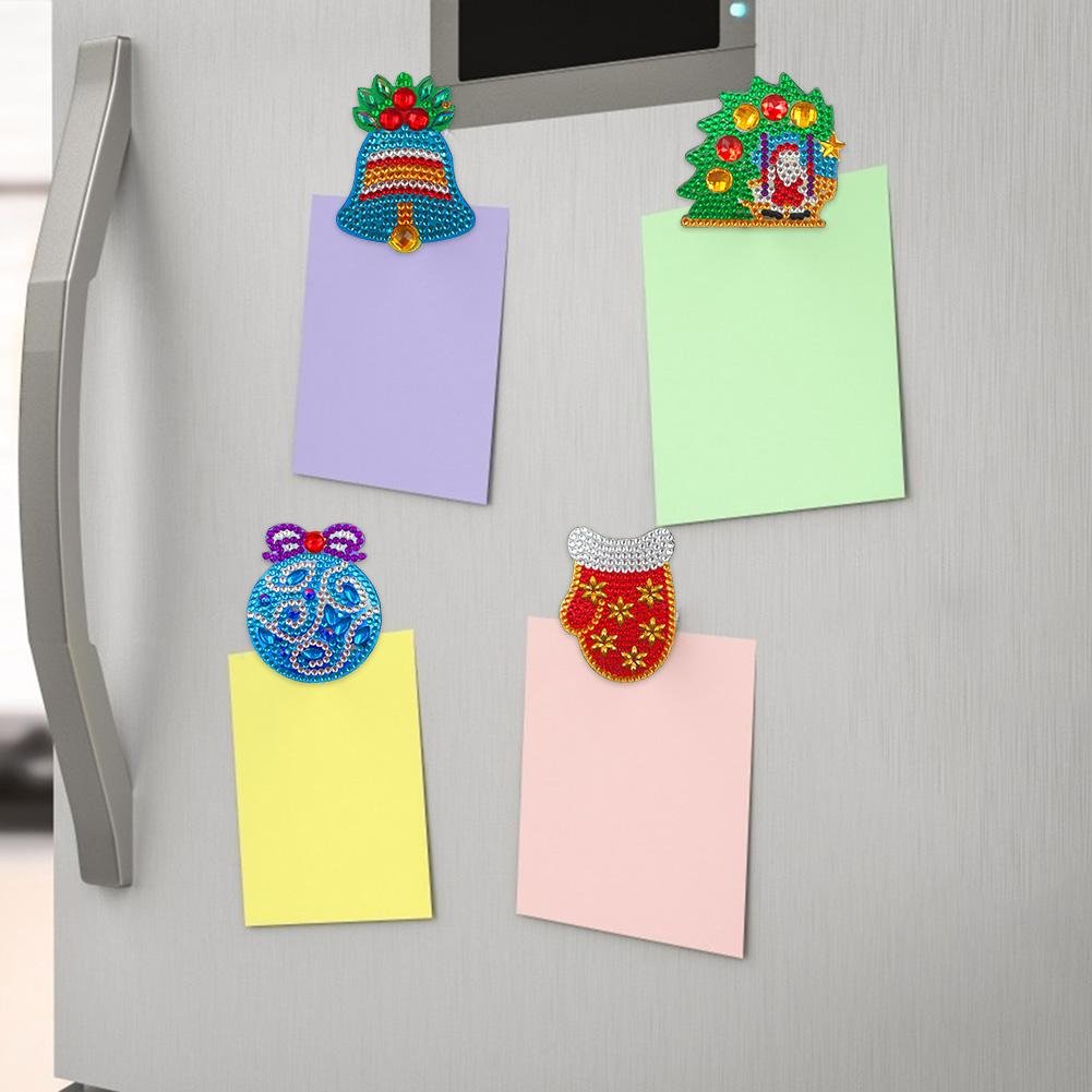 DIY Diamond Painting Fridge Magnet Christmas Refrigerator Magnets Sticker Home Kitchen Decoration Snowman Magnetic Sticker