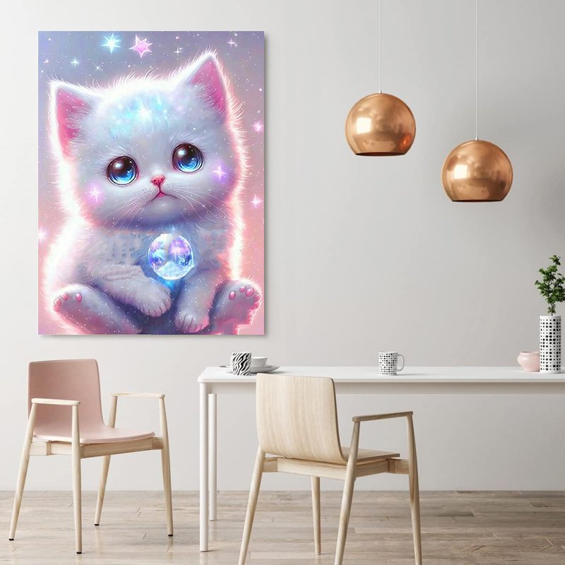 Wholesale Diamond Painting 5d Fairy Dust Diamond Painting Beads Cute Cat Diamond Painting Kit Animals