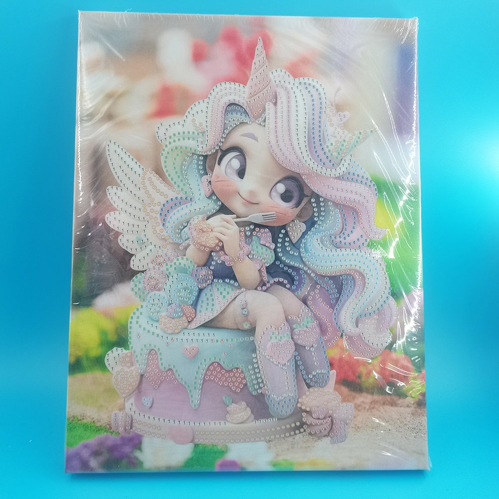 Diy Creative Diamond Art Handicrafts Mosaic Embroidery Lovely Girl Kids' Printed Diamond Painting Portrait in Cartoon Style