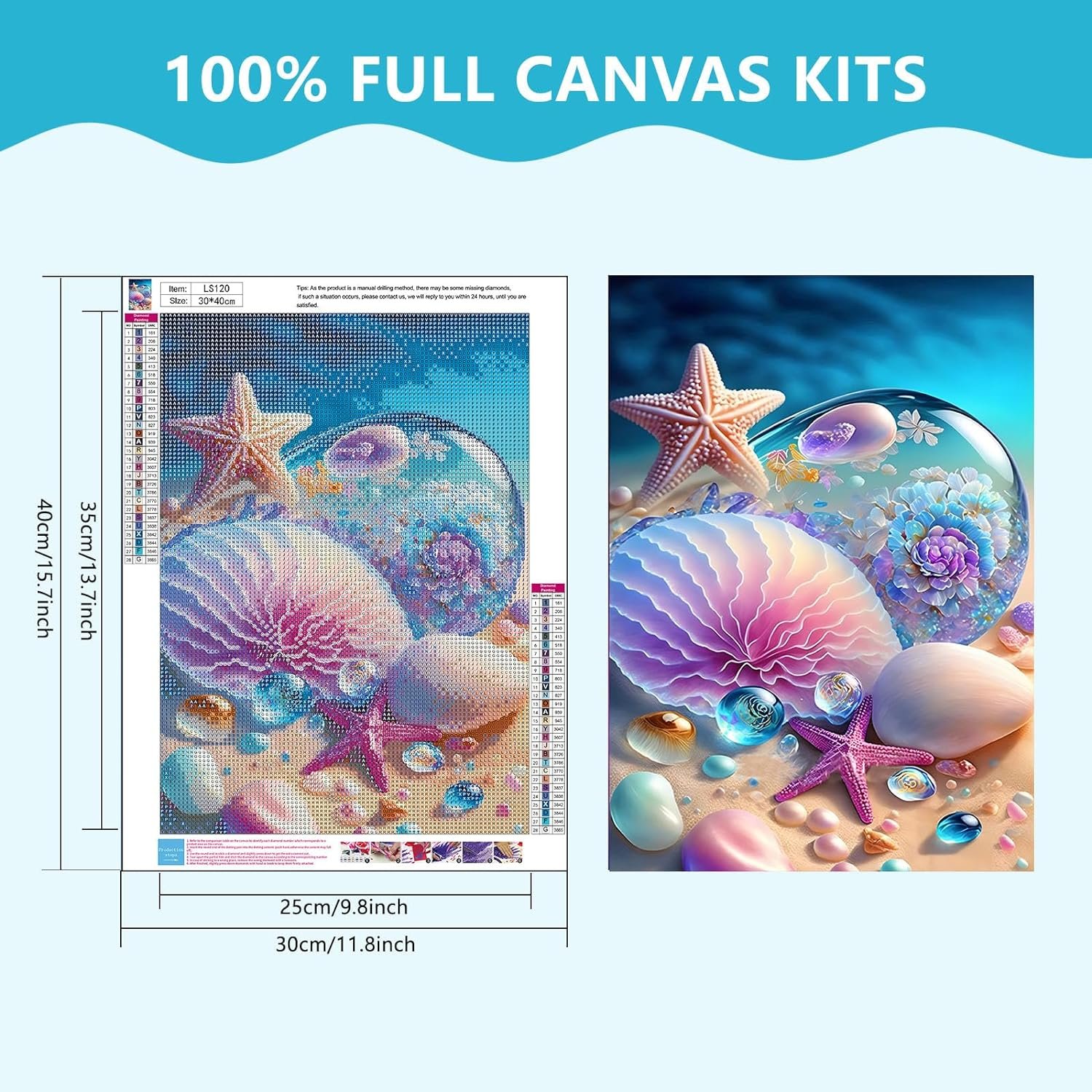 DIY 5D Diamond Painting Beach Diamond Art Kits Picture for Home Wall Decor 30x40cm