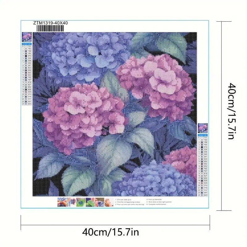 1pc Large Size 40x40cm Diamond Painting Kit 5D DIY Gemstone Art Wall Decoration Beginner-Friendly Acrylic Diamonds Handicraft