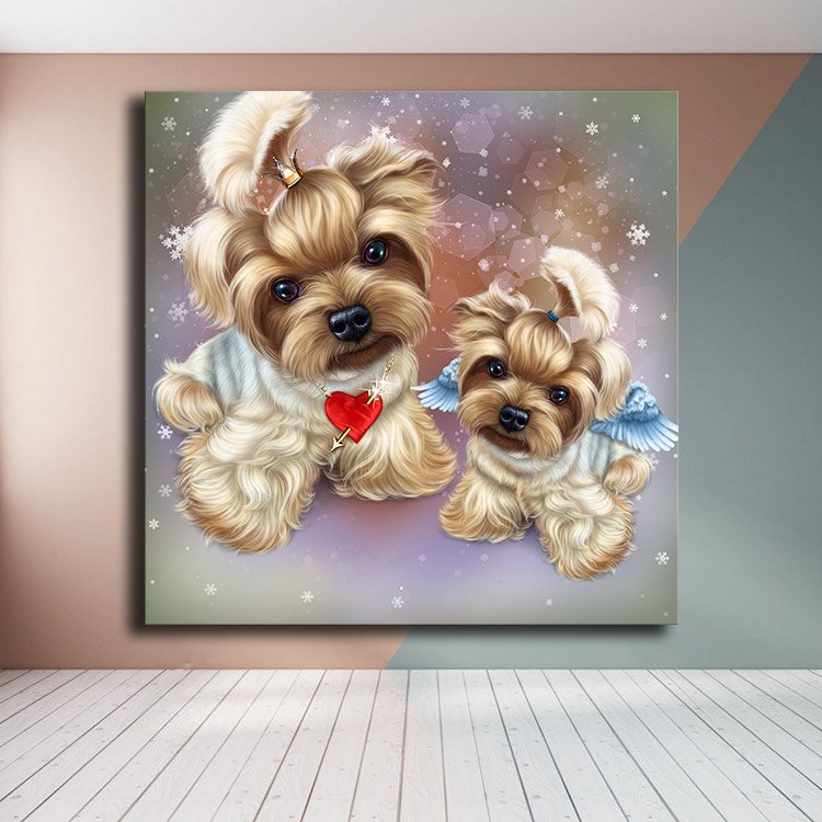 Ever Moment Diamond Painting Full Square Resin Drill Wall Art Christmas Dog Animal Hobbies And Handicrafts Embroidery 5L550
