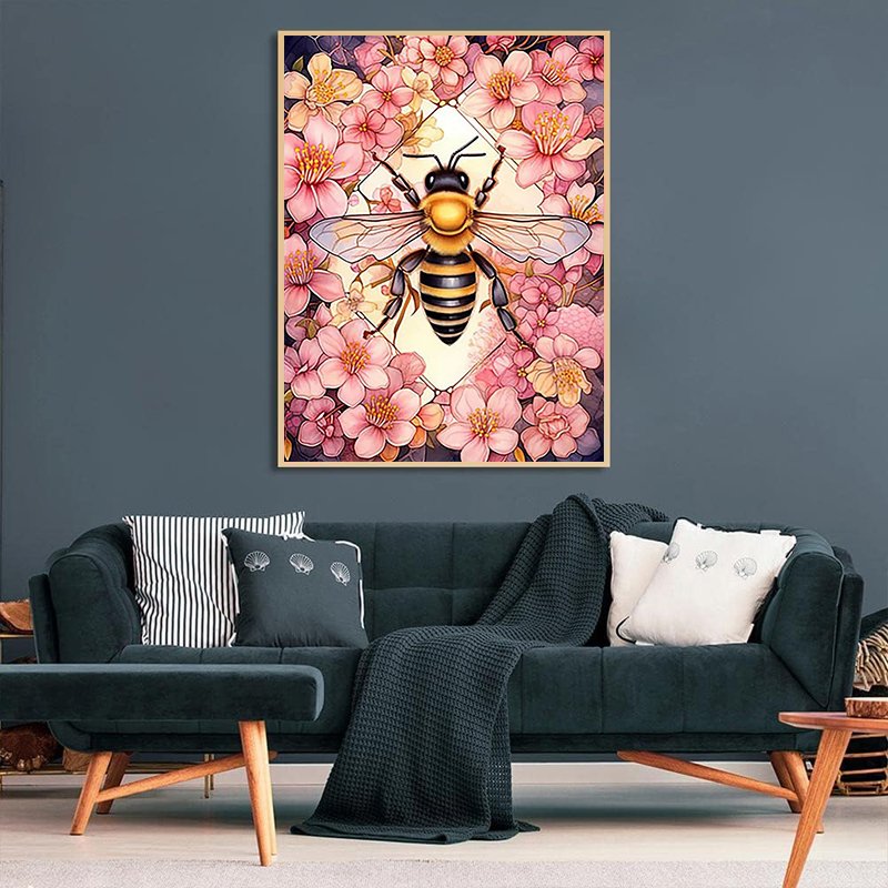 Wholesale 5d Diamond Painting Art Bee and Flower Picture Diamond Painting ab Drills DIY Crafts