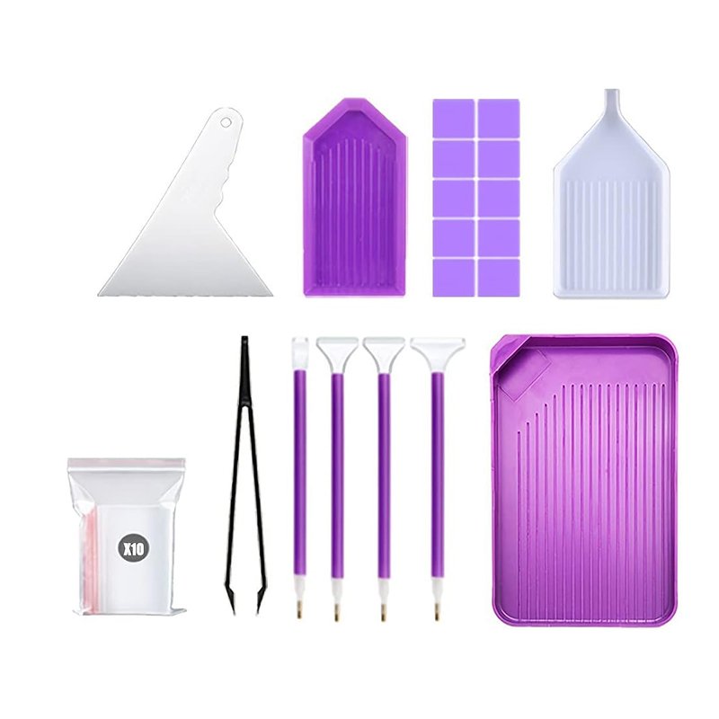 2024 New Types of Diamond Painting Tools Includes Brushes Tweezers Shovels Drawing Boards and Other Essential Items