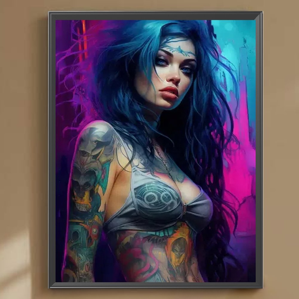 1pc DIY 5D Diamond Embroidery Cross Stitch Picture 40*50cm Frame Art Craft Tattoo Lover Wall Decoration Mother's Day Father's