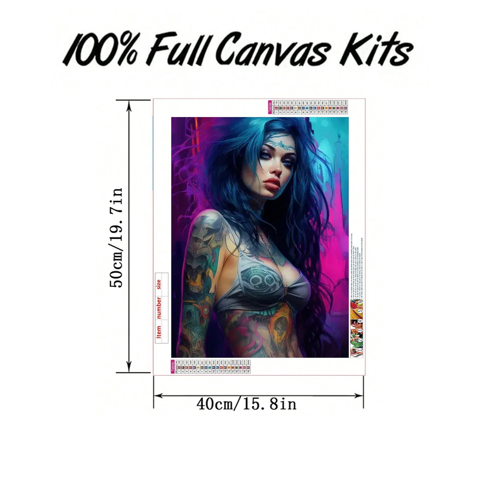 1pc DIY 5D Diamond Embroidery Cross Stitch Picture 40*50cm Frame Art Craft Tattoo Lover Wall Decoration Mother's Day Father's