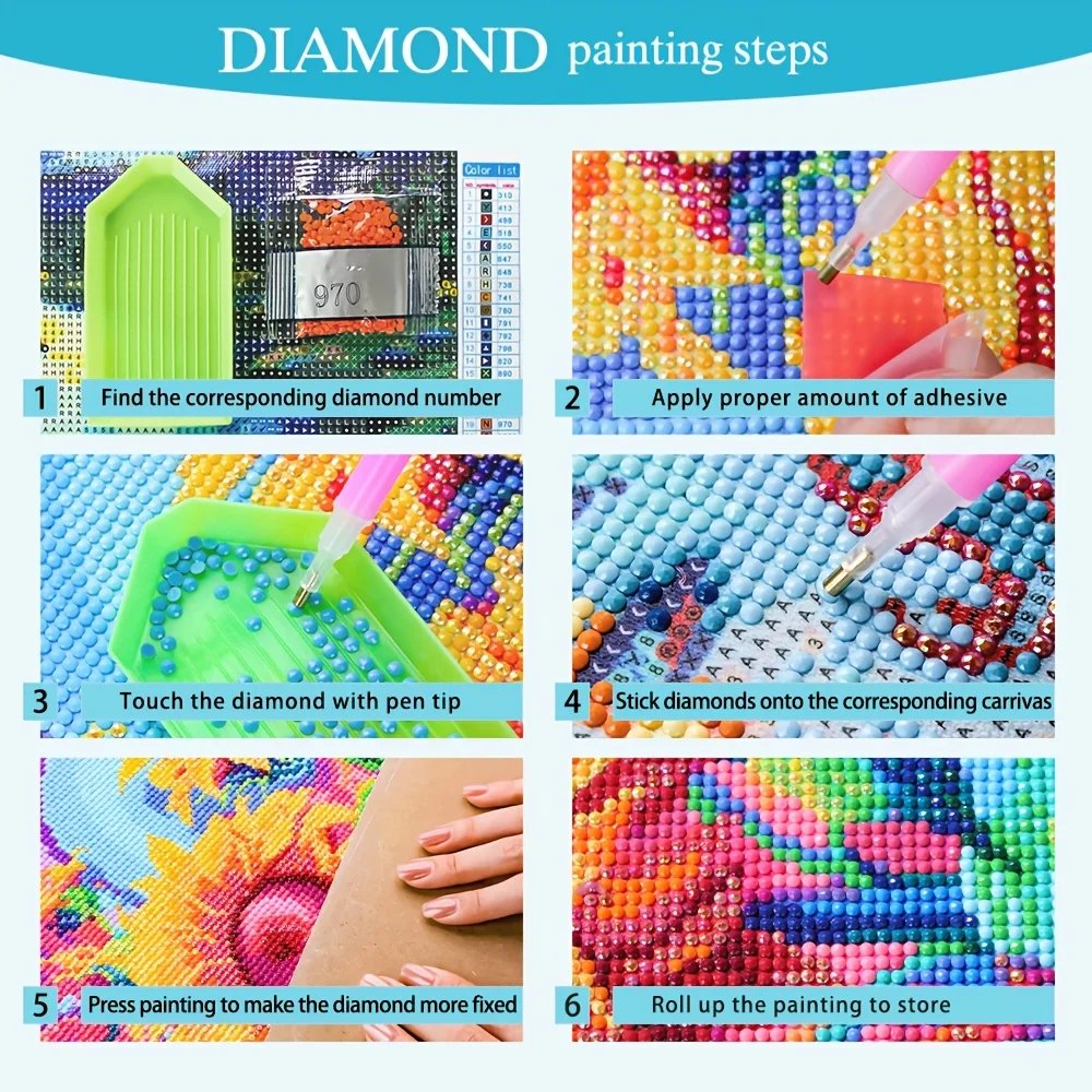 DIY 5D Diamond Painting Set 1pc 30*40cm Self-Designed Unicorn Horse Flower War Horse Full Drill for Wall Decoration Gift