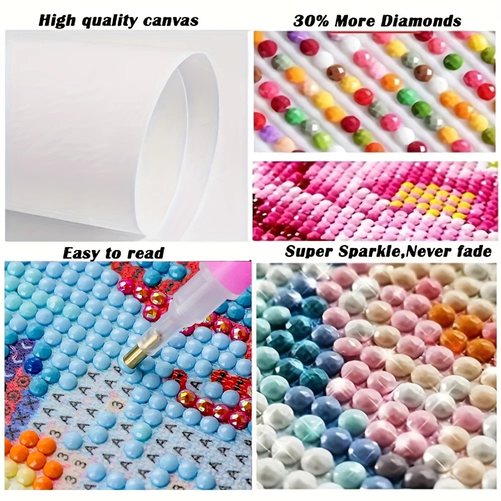 DIY 5D Diamond Painting Set 1pc 30*40cm Self-Designed Unicorn Horse Flower War Horse Full Drill for Wall Decoration Gift