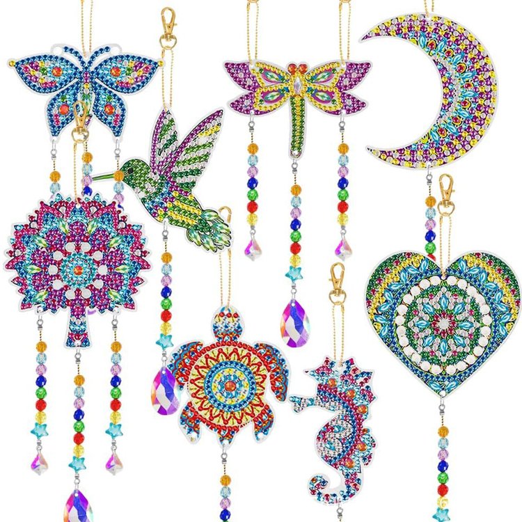 diamond painting wind chime pendant acrylic double-sided paste diamond decoration handicrafts