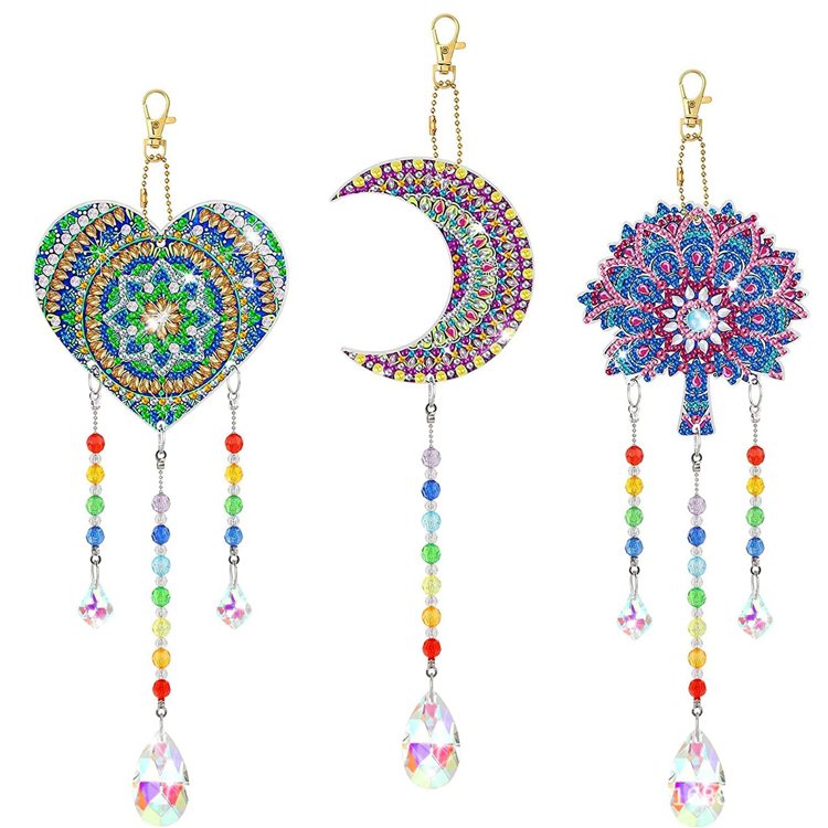 diamond painting wind chime pendant acrylic double-sided paste diamond decoration handicrafts