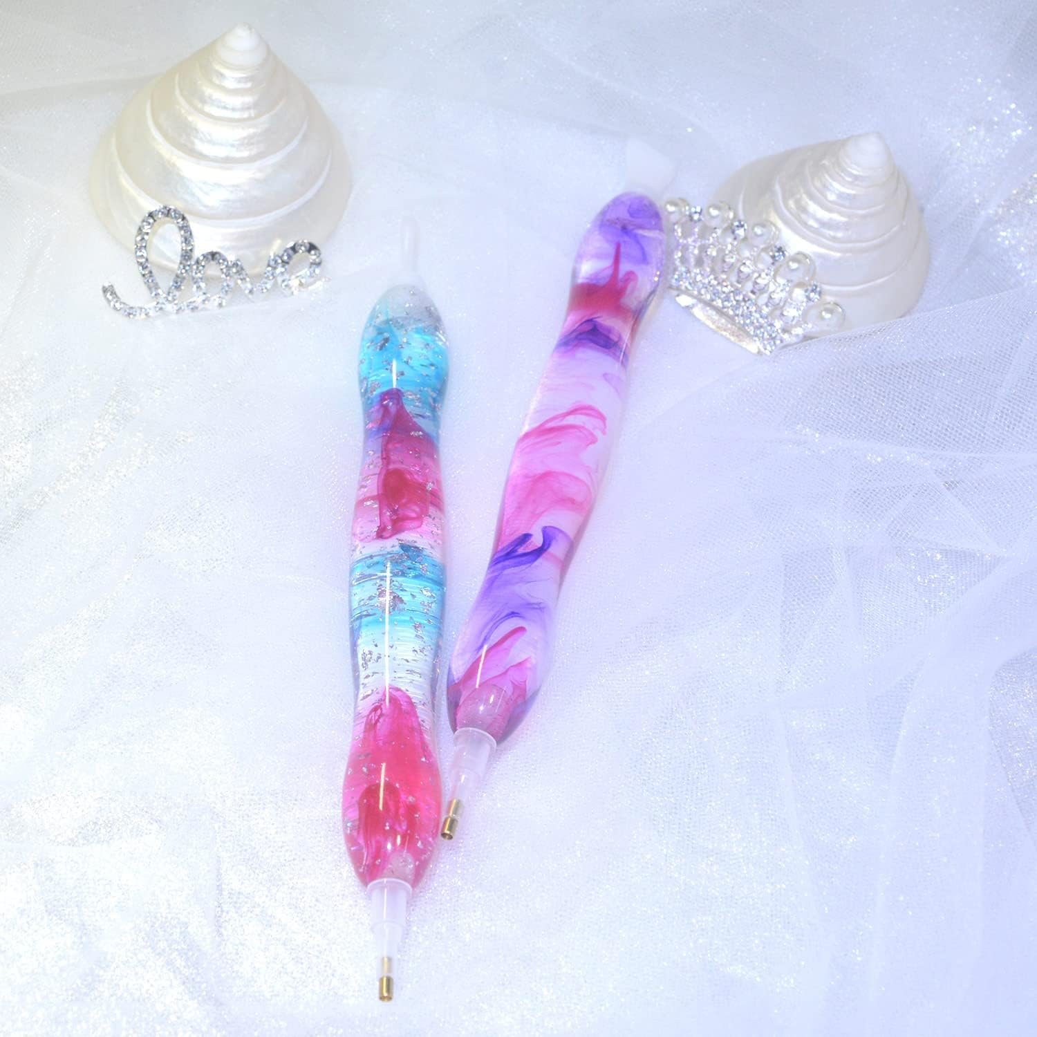 Diamond Painting Pen, Diamond Art Pen, Handmade Resin 5D Diamond Painting Art Drill Pen Kit Tool Accessory with 14 Multi Placer