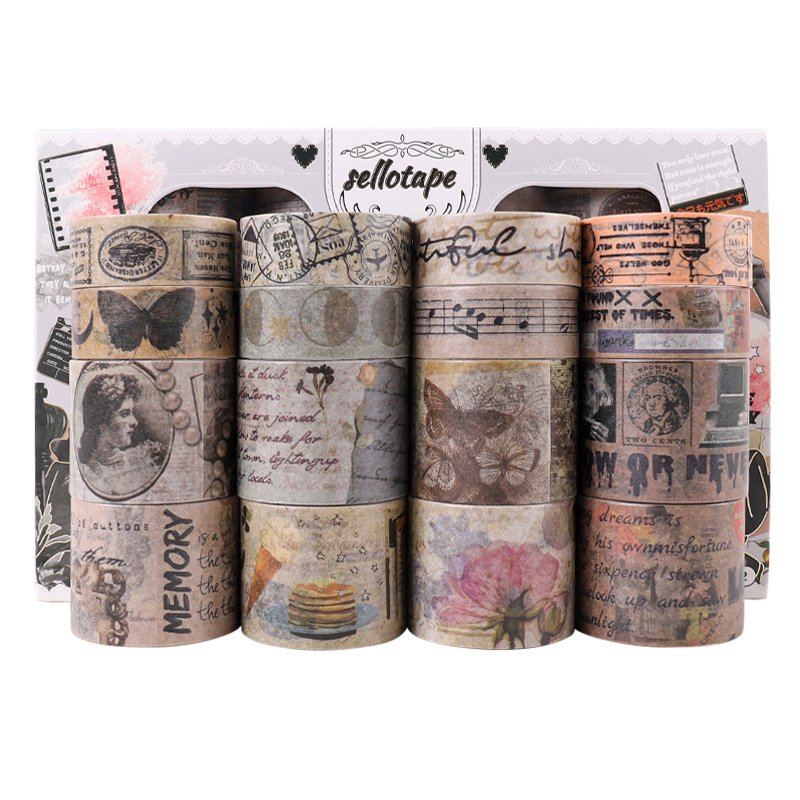 16 Rolls Vintage London Style Washi Tape Set,Journaling Tapes,Scrapbook Tapes,5D Diy Diamond Painting Washi Tape