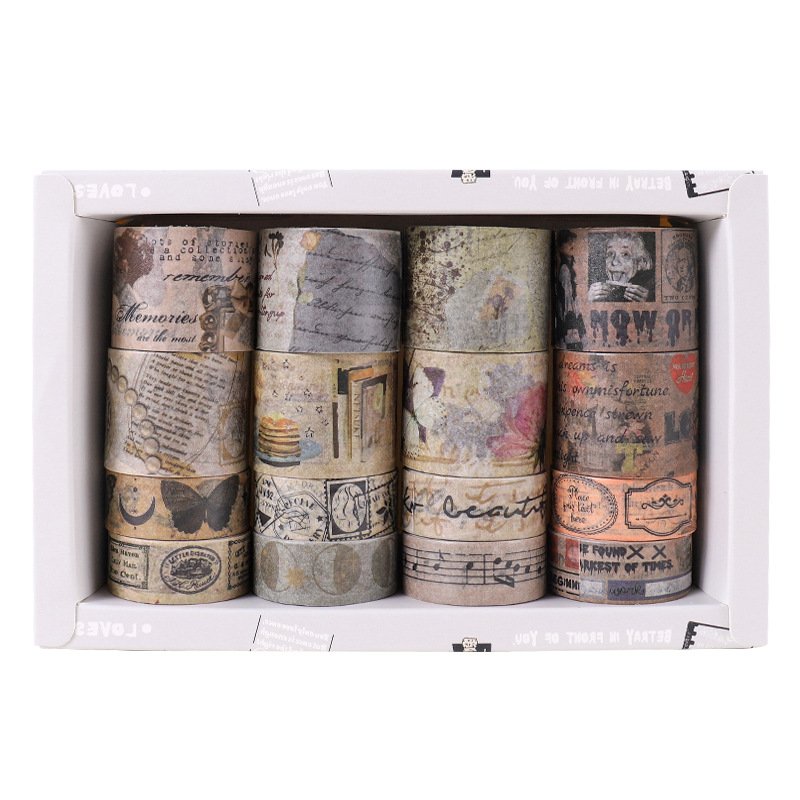 16 Rolls Vintage London Style Washi Tape Set,Journaling Tapes,Scrapbook Tapes,5D Diy Diamond Painting Washi Tape