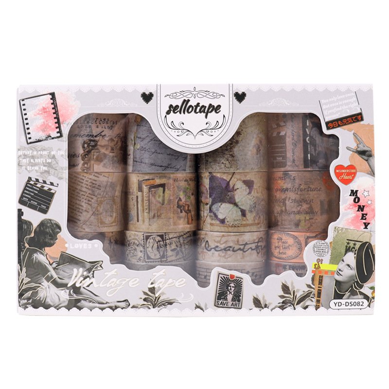 16 Rolls Vintage London Style Washi Tape Set,Journaling Tapes,Scrapbook Tapes,5D Diy Diamond Painting Washi Tape