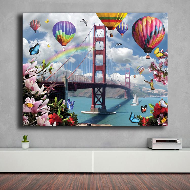 Ever Moment Diamond Painting Hot Air Balloon Picture Of Rhinestone Mosaic Full Square Drill Diamond Embroidery Decoration 3F2223