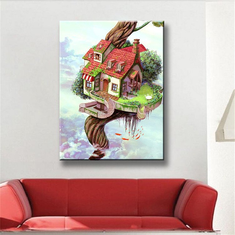 Ever Moment Diamond Painting Cartoon Water House Full Square Resin Drill Handmade Gift Paint By Diamond Gift Kits S2F2731