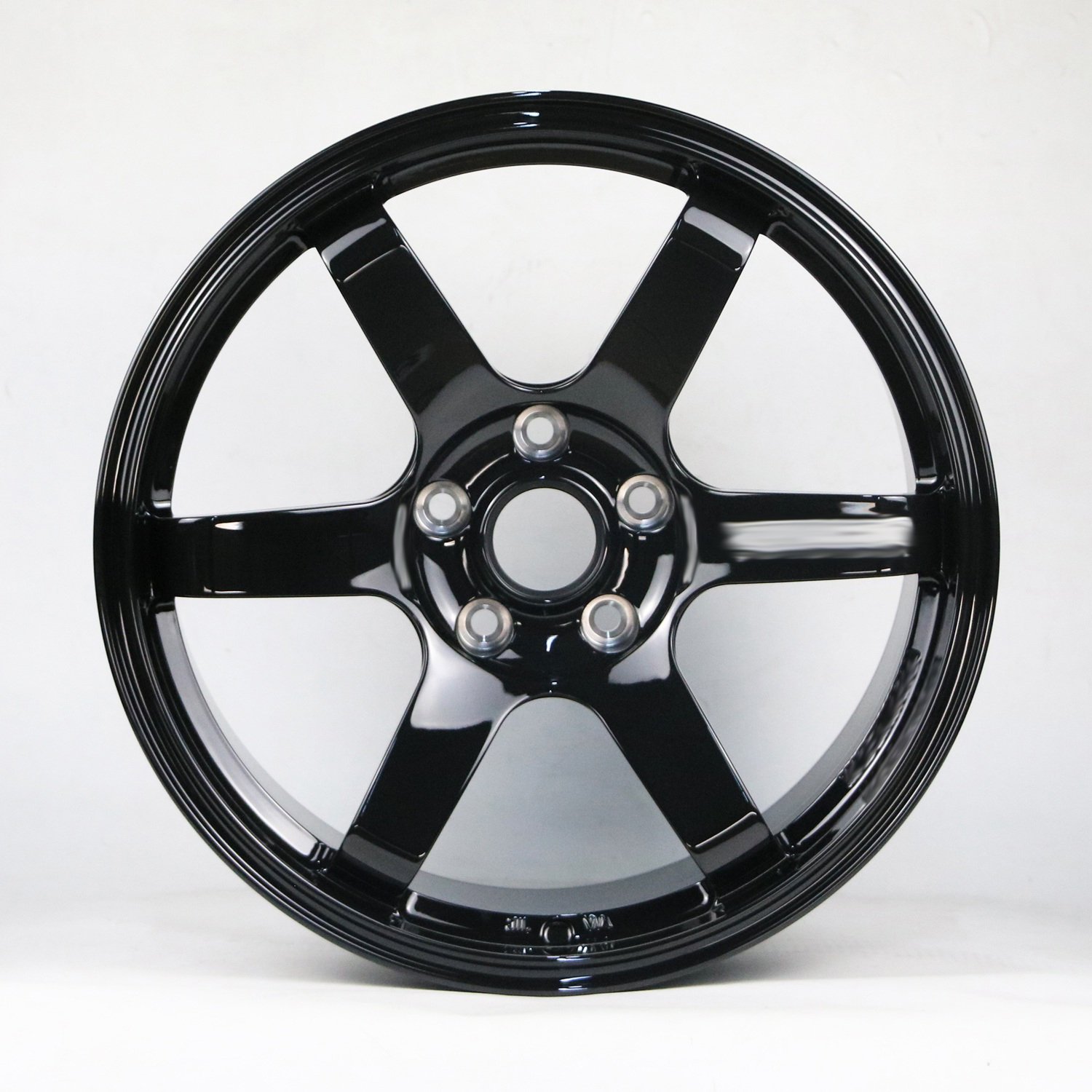 18x9.5 ET22 te37 forged wheel gloss black 5x120 72.56