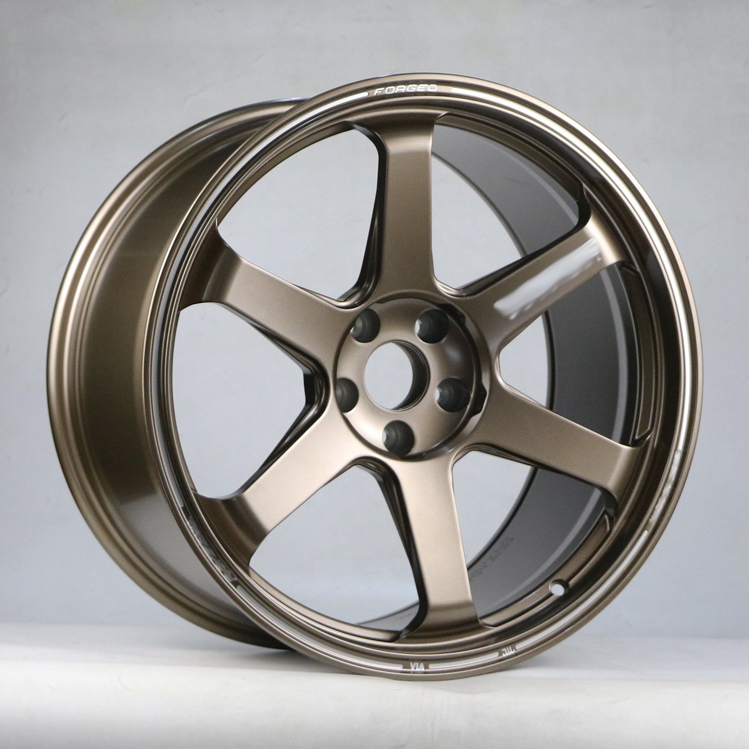 18x9.5 ET22 te37 forged wheel gloss black 5x120 72.56