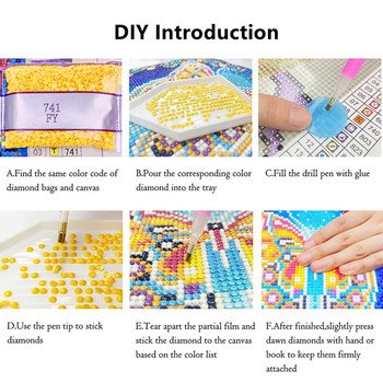 E-033 Custom Canvas Paintings 5D Full Drill butterfly and beauty Diamond Painting