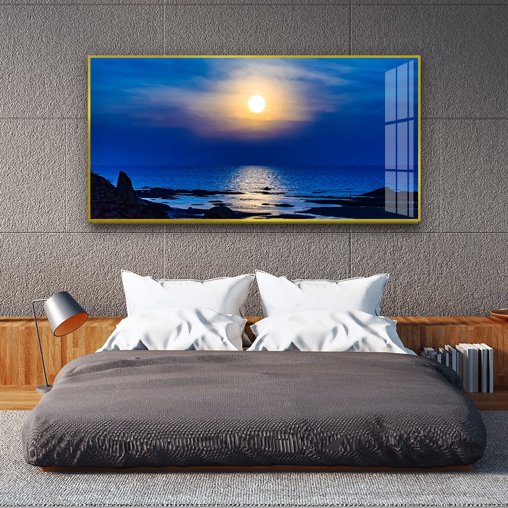 Ocean Bridge Artistic conception Living room Sofa Background Decoration Painting Background Wall Crystal Porcelain Painting
