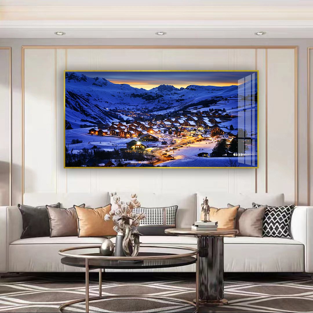 Ocean Bridge Artistic conception Living room Sofa Background Decoration Painting Background Wall Crystal Porcelain Painting